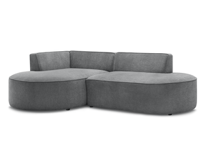 Canapé d'angle gauche fixe BOBOCHIC ROUSSEAU 4 places Tissu Gris foncé