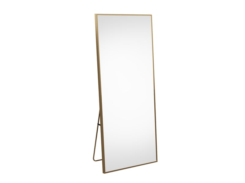 Miroir sur pied 177 x 77cm–miroir carré sur pied-cadre en alliage d’aluminium,idéal pour chambre,dressing,salon–design moderne,doré - Conforama A