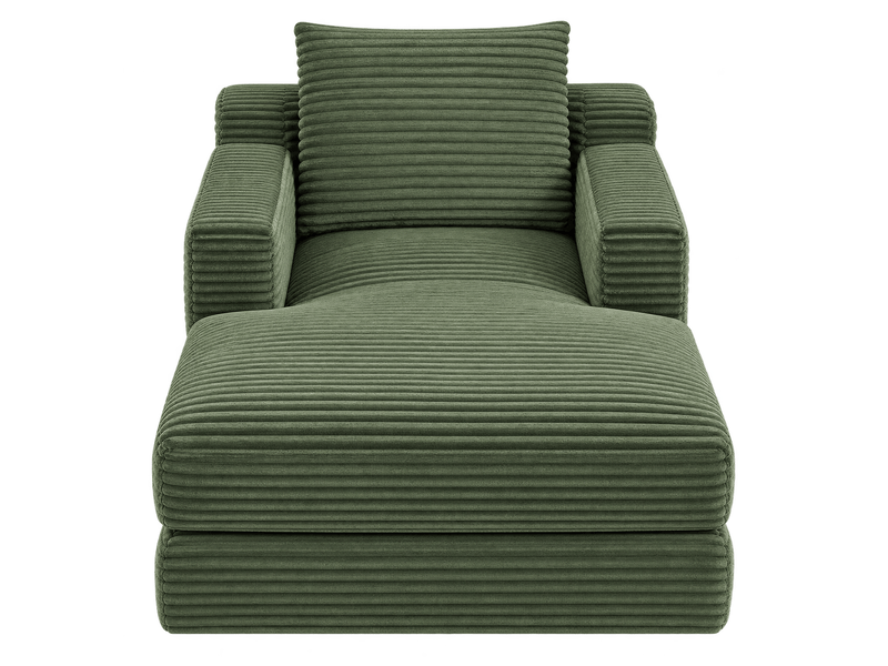  Fauteuil lounge minimaliste en velours côtelé, assise spacieuse, double couche, convertible en lit  - Conforama A