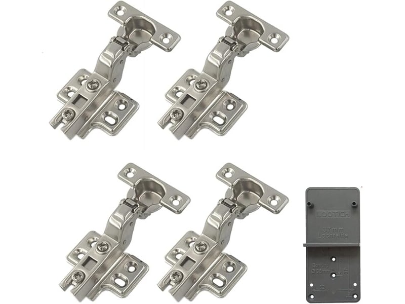  Pack de 4 charnières hydrauliques mini automatiques de 90 degrés de 26 mm, charnières à fermeture douce pour les portes de cuisine  - Conforama B