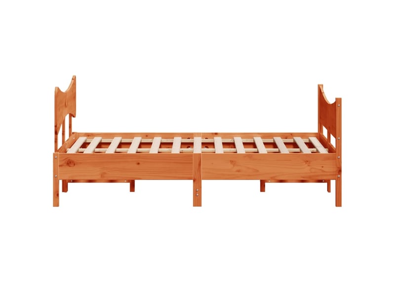  Lit double- lit adulte -  cadre de lit sans matelas  marron 140x200cm bois pin massif  - Conforama D