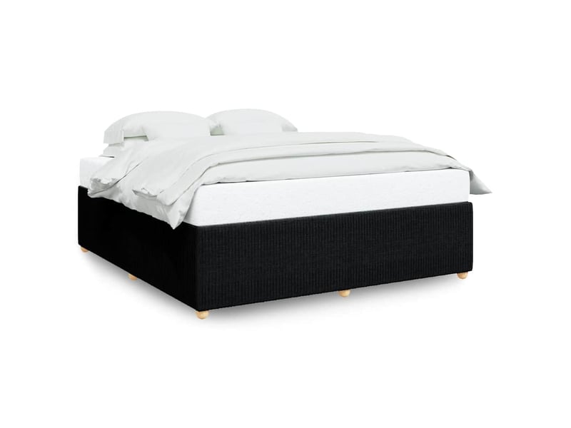  Lit double- lit adulte -  cadre de lit sans matelas noir 200x200 cm tissu  - Conforama A