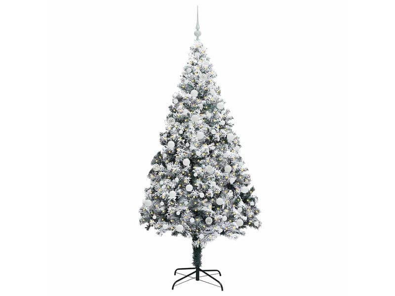  Sapin de noël - arbre de noël artificiel blanc 210 cm pvc, acier et plastique  - Conforama C