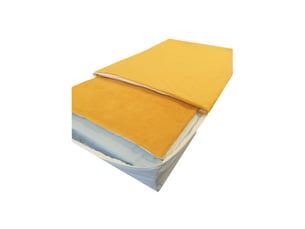 Kit couchage complet pliant valisette en pu 120x60x10 cm jaune