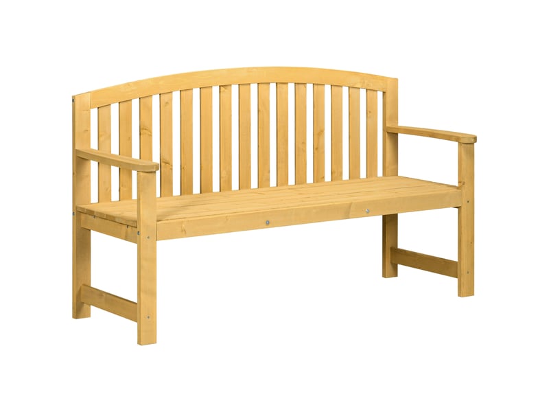  Banc de jardin 2 places en bois, résistant aux intempéries, avec dossier, charge maximale 240 kg, 140 x 50 x 85 cm, orange  - Conforama B