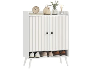 Étagère à chaussures pour entrée avec étagères réglables, compartiment ouvert pour 15 paires de chaussures, 75 x 35 x 97 cm, blanc