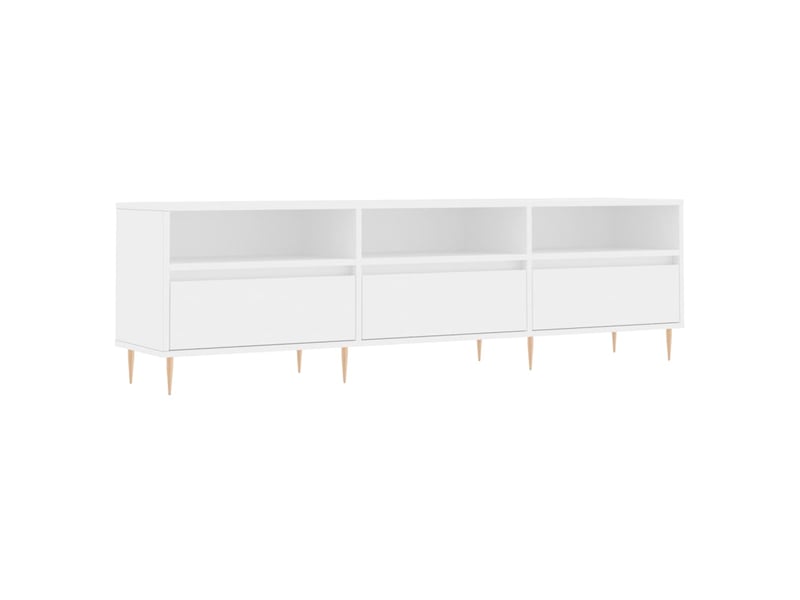  Meuble tv - banc tv - meuble de rangement blanc 150x30x44,5 cm bois d'ingénierie  - Conforama A