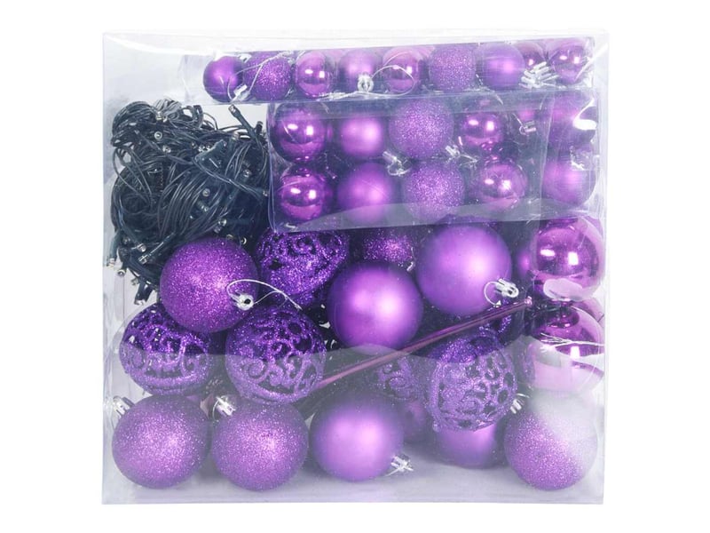  Ensemble de boules de noël 120 pcs 300 led blanc chaud ø 6 cm  - Conforama C