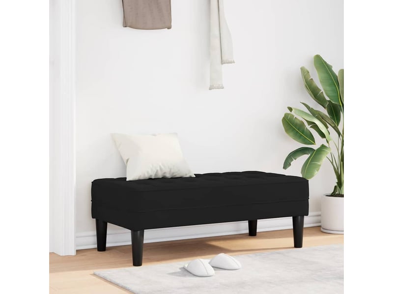 Banc chambre, banc de lit noir 113x57x39 cm velours - Conforama B