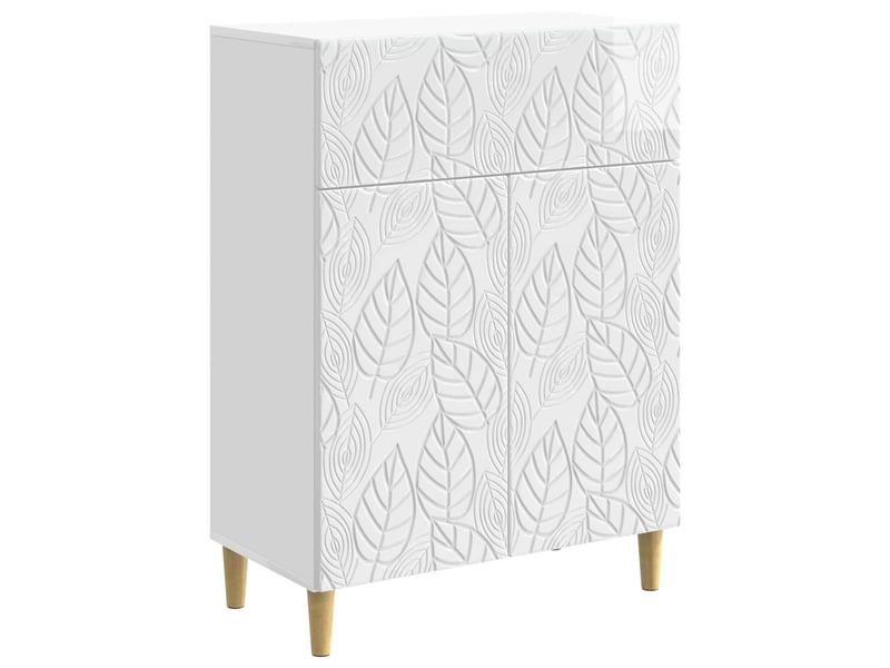 Buffet - bahut - meuble de rangement blanc brillant 66 x 34,5 x 90 cm bois d'ingénierie - Conforama A