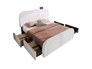 Sommier tapissier à tiroir 160x200 cm <strong>CHICFURN</strong> <strong></strong> vendu avec sommier et matelas