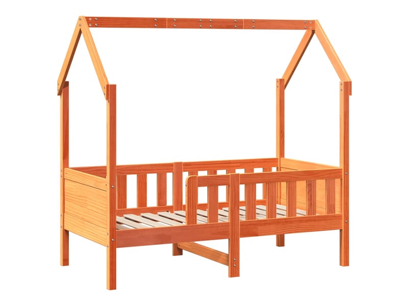  Cadre de lit d'enfants - lit jeune forme de maison sans matelas pin  - Conforama C