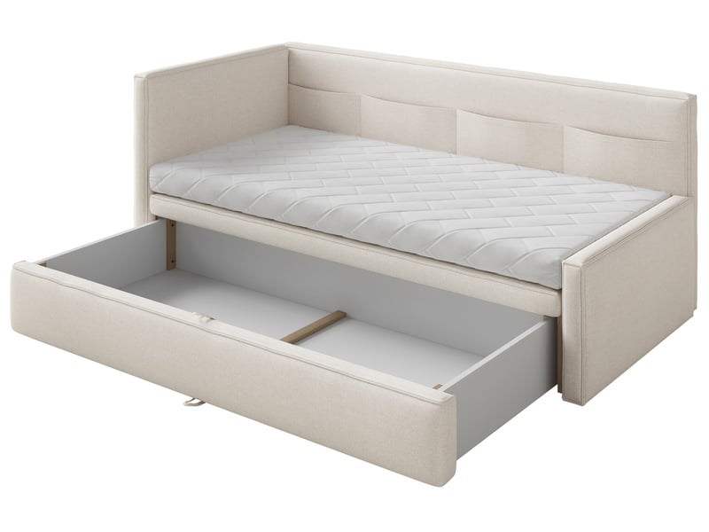  Selsey nesmi - lit rembourré - 90x200 cm - crème Nesmi - Conforama E