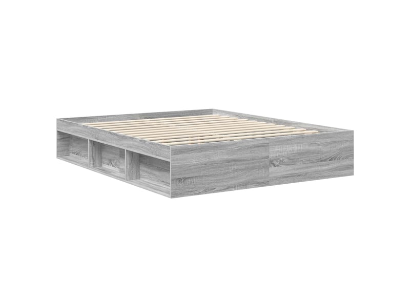  Lit double- lit adulte -  cadre de lit gris sonoma 160 x 200 cm pin massif  - Conforama D