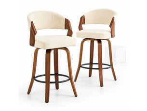 tabouret de bar <strong>STILVORA</strong> - blanc hauteur d'assise 66 cm vendu Par paire