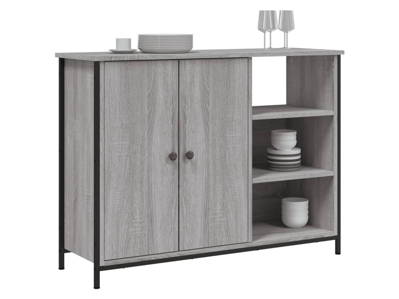  Buffet - bahut - meuble de rangement sonoma gris 100x33x75 cm bois d'ingénierie  - Conforama C