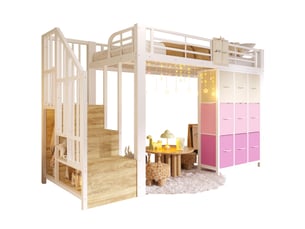 Lit mezzanine 90x200 cm MAISENTIEL   coloris blanc