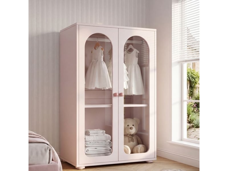  Armoire à vêtements - 2 portes en acrylique transparent - dimensions compactes 80×50×120 cm - étagères réglables YJP-N883P33143233P - Conforama D