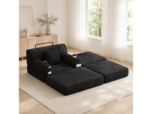 Fauteuil convertible <strong>MODENVIE</strong> <strong></strong> Velours côtelé noir