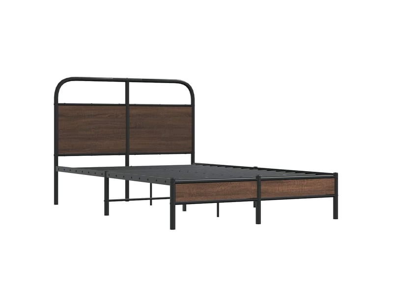  Lit double- lit adulte -  cadre de lit sans matelas 120x190 cm chêne marron  - Conforama B