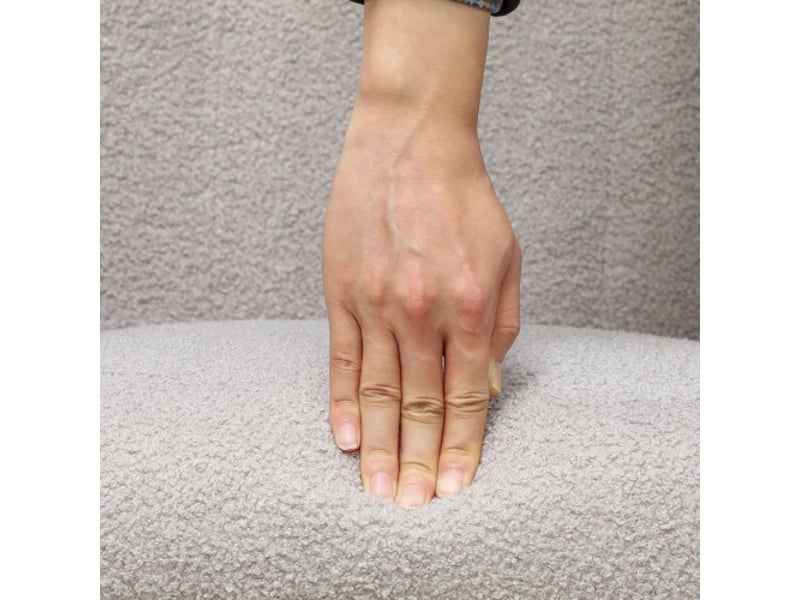  Fauteuil à bascule gris clair effet teddy, accoudoirs, patins en bois, relax pour salon et chambre  - Conforama E