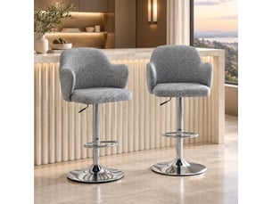 tabouret de bar assise réglable en hauteur <strong>STILVORA</strong> - gris