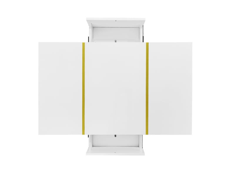  Table basse rectangulaire brillant en mdf avec 2 tiroirs et pieds dorés,blanc table basse blanc - Conforama E