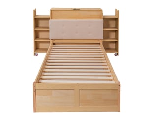 Lit gigogne 90x200 cm BIQZUYA   coloris naturel