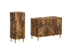 Ensemble de 2 meubles de salle de bain arnhem chêne fumé cf63069