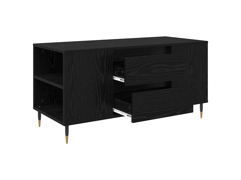  Table basse | table de salon chêne noir 102 x 44,5 x 50 cm bois d'ingénierie  - Conforama E