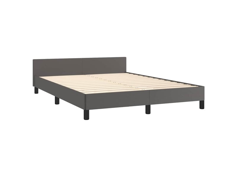  Lit double- lit adulte -  cadre de lit sans matelas gris 140x200 cm similicuir  - Conforama D