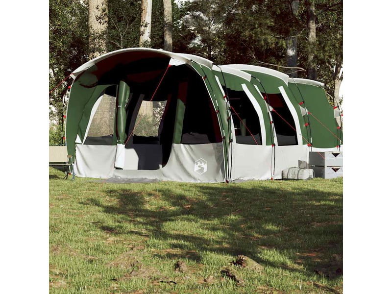 Tente de camping, tente familiale tunnel 8 personnes vert imperméable shl89794 - Conforama D