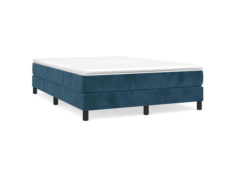  Lit double- lit adulte -  cadre de lit à lattes bleu foncé 140x200 cm velours  - Conforama A