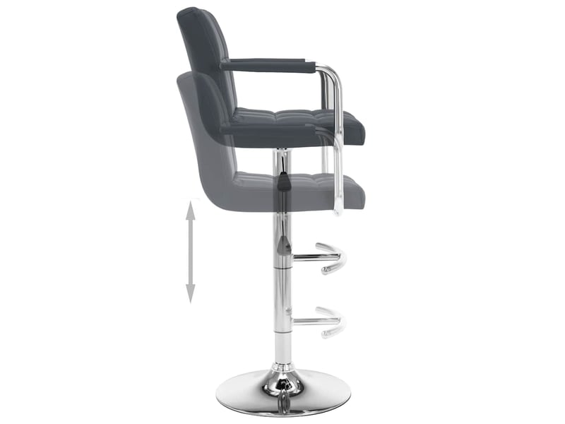  Lot de 2 tabouret de bar, chaise de bar gris similicuir shl63891  - Conforama E