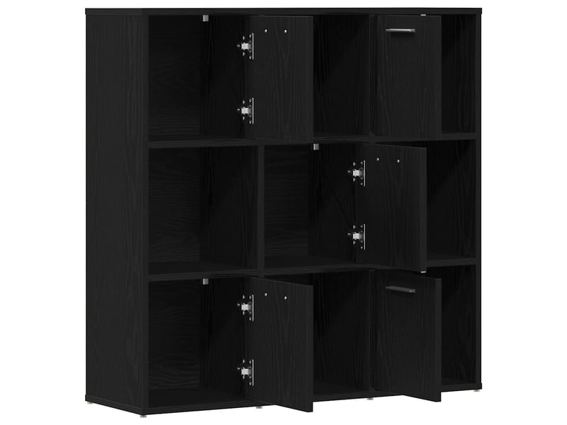  Bibliothèque, meuble de rangement salon en chêne noir 90 x 28 x 90 cm bois d'ingénierie  - Conforama E