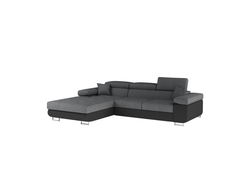 Canapé d'angle convertible amanda gris foncé en tissu tramé - Conforama E