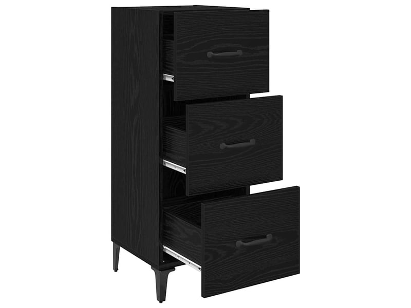  Buffet - bahut - meuble de rangement chêne noir 34,5 x 34 x 90 cm bois d'ingénierie  - Conforama E