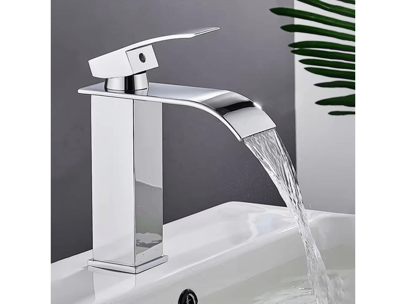  Robinets de lavabo, robinets de lavabo de salle de bains, robinets à poignée unique et bec de cascade à trou unique  - Conforama B