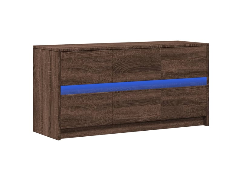  Meuble tv - banc tv - meuble de rangement avec led chêne marron 100x34x50 cm bois d'ingénierie  - Conforama E