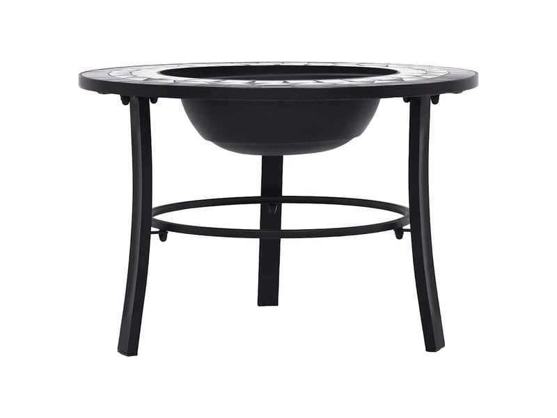 Brasero exterieur, foyer mosaïque noir et blanc 68 cm céramique - Conforama C