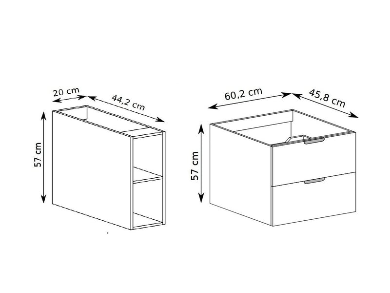  Meuble sous vasque suspendu avec étagère 2t novo l.80 cm effet noyer warmia  - Conforama C