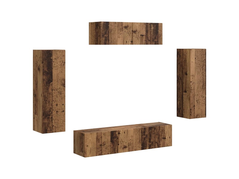  Meuble tv - banc tv - meuble de rangement 5 pcs bois ancien  - Conforama A