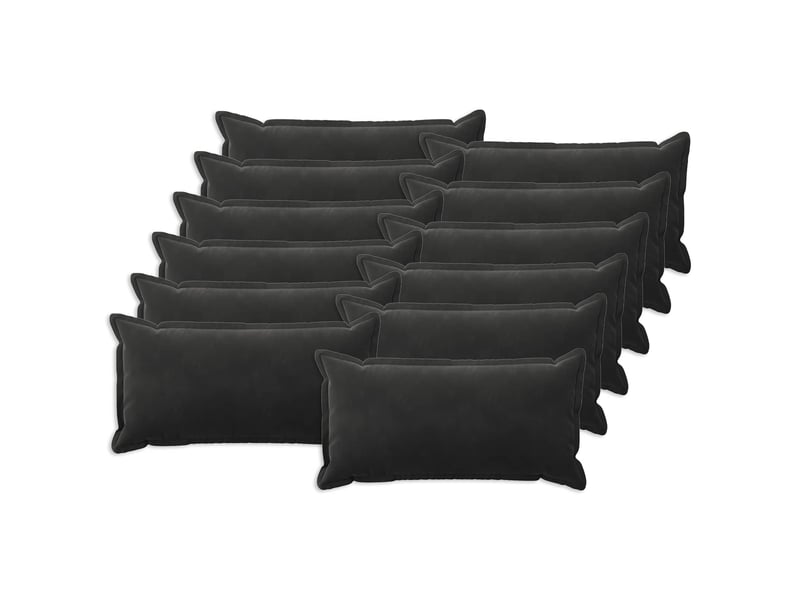  Lot de 12 coussins avec oreiller, coussins décoratifs houten noir fløjl cf50994  - Conforama A