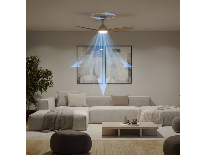  Philips olas 35 ventilateur plafond 132 cm led integree 24 w commande rf blanc 929004750201 - Conforama C