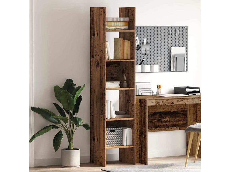 Bibliothèque 5 niveaux, armoire à livres 40 x 35 x 180 cm bois d'ingénierie shl1662 - Conforama B