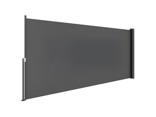 Store latéral brise-vue paravent rétractable 3 x 1,4 m alu. Polyester anti-uv haute densité 180 gm² gris foncé