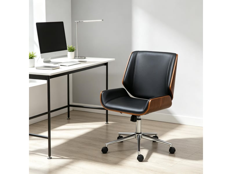  Chaise de bureau ergonomique pivotante réglable en hauteur, fauteuil compact confortable  - Conforama B