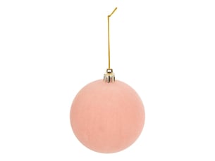 Lot de 2 boules de noël en velours rose et bleu d. 80 mm