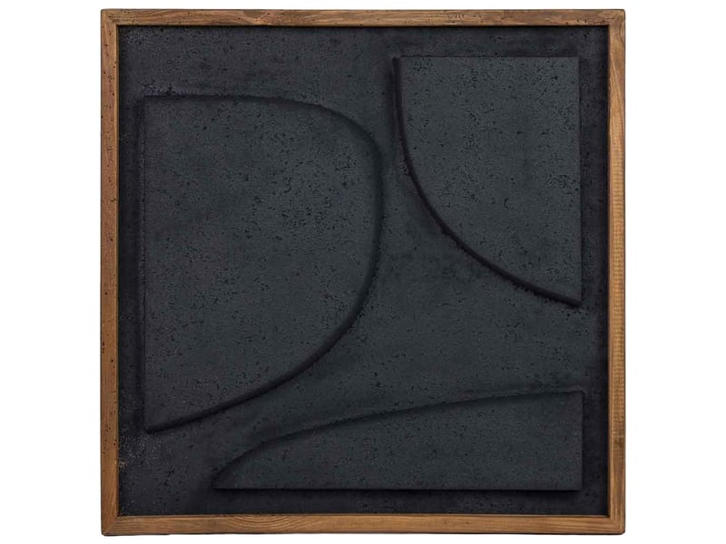 Tableau artisanal en bois recyclé relief noir 62x4x62 cm h - Conforama B