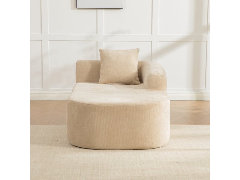 Canapé modulable en tissu chenille beige clair, compressé sous vide, sans montage nécessaire, design contemporain pour salon - Conforama B